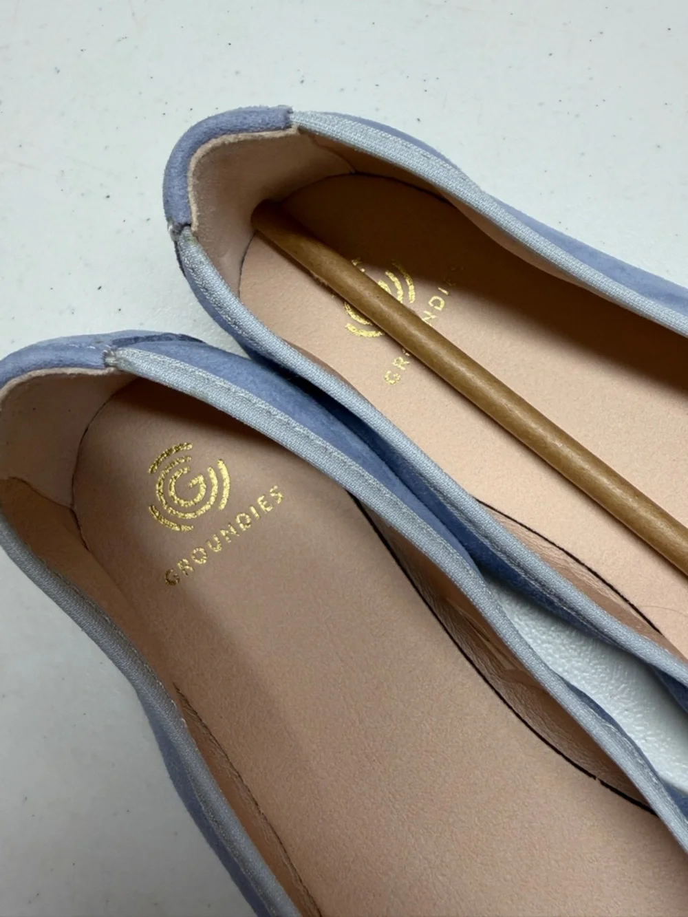 NWT Groundies Barefoot Shoes Lily Suede Ballet Flat Shoes Blue barefootwear sz 8 - Picture 11 of 13